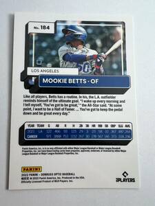 2022 Donruss Optic Base #184 Mookie Betts - Los Angeles Dodgers 海外 即決