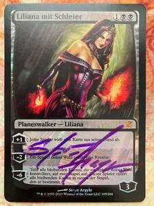 MTG Magic 1x Liliana of the Veil ***Artist Signed German Foil*** Innistrad LP 海外 即決