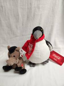 Coca Cola Bean Bag Plush Animals - Lors the Wild Boar Italy - Penguin with scarf 海外 即決