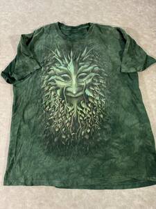 Vtg The Mountain Mens Green Forest Graphic Print T Shirt Short Sleeve Green XL 海外 即決