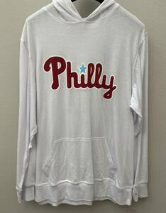 Exist Philadelphia Phillies White Hooded Long Sleeve Tee Shirt Size Large NWT 海外 即決