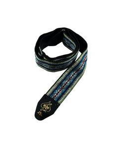 Ace Guitar Strap Vintage Style Jacquard Weave Blue Yellow 海外 即決