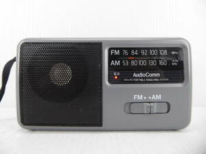 ★☆AudioComm ワイドFM対応 FM/AMコンパクトラジオ RAD-F1771M 動作品 オマケ新品電池付き☆★