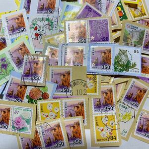 日本普通切手使用済み　350円　 三陸復興国立公園　紙付き　100枚　