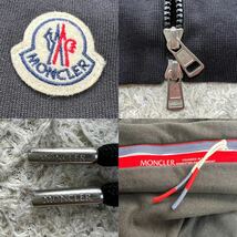 極希少XL!!! モンクレール『幻の逸品』MONCLER パーカー ジャージ ジップアップ ロゴワッペン トリコロール 美品◎ 黒 ブラック 春_画像7