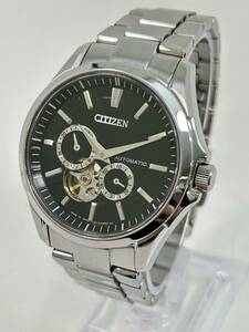 0603-178 0136【1円スタート】 腕時計　シチズン　CITIZEN　4197-S098190　21石　裏スケルトン　ブラック文字盤　自動巻き　メンズ