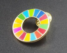 おススメ ☆ 国連ガイドライン対応 SDGs ゴールドフレーム UNDP ピンバッジ バッチ バッヂ 琅彩 七宝焼 金色_画像2