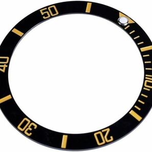 送料無料…ROLEX ロレックス サブマリーナ セラミック ベゼル 腕時計 ダイバーウォッチベゼル インサート (ブラック/ゴールド）社外品の画像4