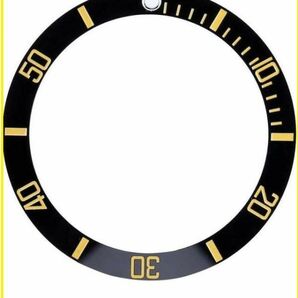 送料無料…ROLEX ロレックス サブマリーナ セラミック ベゼル 腕時計 ダイバーウォッチベゼル インサート (ブラック/ゴールド）社外品の画像1