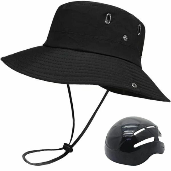 自転車ヘルメット 帽子型 自転車 ヘルメット 内蔵 帽子　CE認証 ブラック