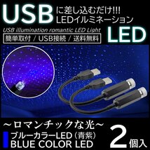 2個 LED イルミネーションライト 天の川ライト USB給電 ネオン 複数発光 星空投射 雰囲気 車内装飾 高輝度_画像1