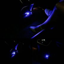 ホワイト 車用 車内 USB LED イルミネーション フットランプ コンソール カバー 車内照明 ライト ポート 2個_画像5