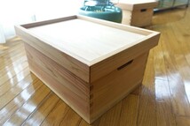 2箱セット　柿渋 HACOZEN　箱膳　トレーにもなるふた付 おもちゃ箱 収納BOX無垢Wood木箱コンテナcafeボックス_画像2