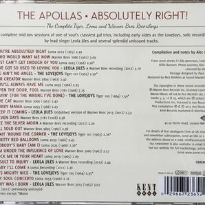 The Apollas[Absolutely Right!]名門KENT監修西海岸のThe Supremesコンプリート音源集/ノーザンソウル/ガールグループ/アーリーR&B/モッズの画像2