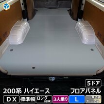 200系 ハイエース DX 標準 3人乗り フロアパネル L 【5ドア×ステップ形状カット希望なし×リアヒーターなし】 フロアマット 床張 床貼 床_画像1