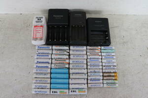 Y06/230 Panasonic Sanyo etc. rechargeable battery / charger eneloop/EVOLTA etc. large amount set single three 30ps.@ single four 24ps.@ operation not yet verification present condition goods 