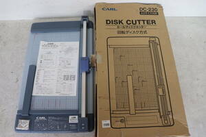 Y14/324 CARL カール事務器 DISK CUTTER ディスクカッター DC-230 A3対応 ペーパーカッター 替え刃付 事務用品 事務器 裁断機 動作確認済み