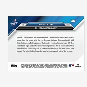 TOPPS NOW 2024大谷翔平選手ドジャース移籍1号ホームラン記念カードの画像2