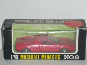 ☆1/43 サクラ SUPER CAR No.6 MAERATI MERAK SS 赤 箱痛み