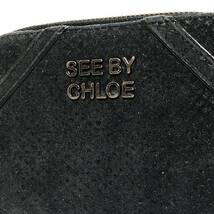 ■SEE BY CHLOE・クロエ■二つ折り スエード ジップ ウォレット■カード入れ・小銭入れ・札入れ・レザー・ブラック_画像4