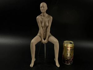 【福蔵】超大型 西洋美術 置物 美人 裸婦 ヌード 樹脂製 少女 女神 女性 高29.3cm