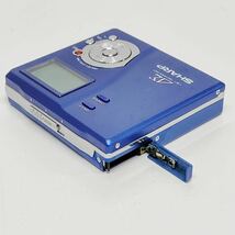 ●動作品 シャープ MD-DR77-A ポータブルMDレコーダー SHARP ブルー 付属品多数 PORTABLE MD RECORDER オーディオ 音響機器 S2994_画像6