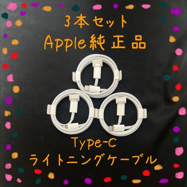 3本セット Apple 純正品 ライトニングケーブル Type-C 1m iphone付属品 正規品 タイプC iphone