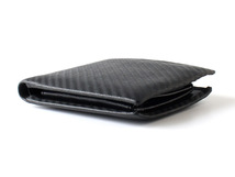 E16699 美品 dunhill ダンヒル マイクロ ディーエイト レザー 二つ折り 財布 ブラック 黒 コンパクトウォレット スペイン製 MICRO D-EIGHT_画像4