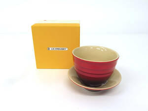 14935~8 新品未使用 LE CREUSET ル・クルーゼ Tea Cup ＆ Saucer ティカップ＆ソーサー 赤 レッド 箱付き ストーンウェア 1個から 複数あり