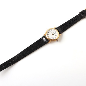 E16955 美品 RAYMOND WEIL レイモンドウィル 腕時計 クォーツ クロコベルト ブラック×ゴールド 文字盤ホワイト CROCODILE VERITABLEの画像2