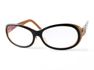 E16889 美品 Vivienne Westwood ヴィヴィアンウエストウッド メガネ 度入り 眼鏡 めがね アイウェア オーブ VW-7726 ブラック×キャメル