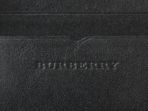 E17192 新品未使用 BURBERRY バーバリー レザー 二つ折り 財布 札入れ ブラック 黒×ベージュ系 箱付き レザー メンズ 裏地ノバチェック柄_画像10