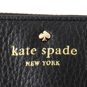 E16920 美品 kate spade new york ケイトスペード ニューヨーク 長財布 レザー ブラック 黒 ラウンドファスナー ロングウォレット 牛革の画像7