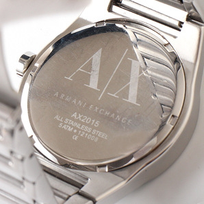 E16953 ARMANI EXCHANGE アルマーニ エクスチェンジ 腕時計 ケース付 クォーツ アナログ シルバー×ブラック AX2015 カレンダーの画像6