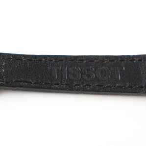 E17003 美品 TISSOT ティソ 腕時計 ゴールド×ブラック 黒 アナログ 2針 C225K レザーベルト 本革 SWISS MADE 動作未確認の画像8