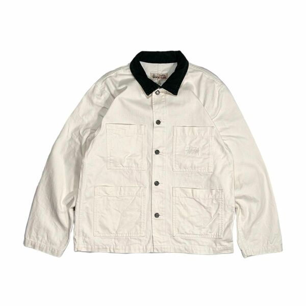 STUSSY CORD COLLAR CANVAS CHORE JACKET