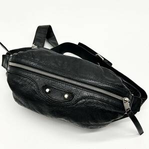 ●美品●BALENCIAGA バレンシアガ ネオリフト ボディバッグ ウエストポーチ ショルダーバッグ 本革 レザー 斜め掛け可 メンズ 黒 ブラックの画像1