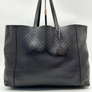 ●極美品●BOTTEGA VENETA ボッテガヴェネタ イントレッチオミラージュ 大容量 トートバッグ ビジネスバッグ 鞄 かばん A4 レザー PVC 茶の画像2