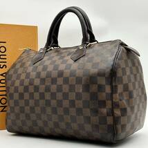 ●高級●LOUIS VUITTON ルイヴィトン スピーディ30 ダミエ ミニボストン ハンドバッグ 鞄 かばん PVC レザー レディース 茶 ブラウン_画像1