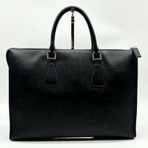 ●極美品●PRADA プラダ クロコダイル ビジネスバッグ トートバッグ ブリーフケース 鞄 かばん A4 PC サフィアーノレザー 黒 ブラック_画像3
