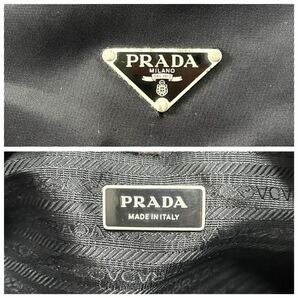 ●高級●PRADA プラダ メッセンジャーバッグ ショルダーバッグ 鞄 かばん 三角ロゴ プレート ナイロン レザー 斜め掛け可 黒 ブラックの画像10