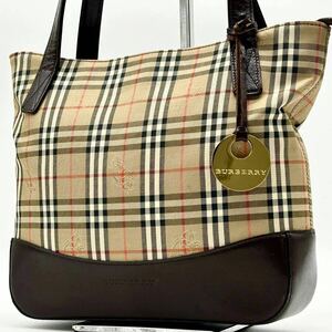 * высококлассный *BURBERRY Burberry Mini сумка ручная сумочка большая сумка сумка портфель noba проверка шланг Logo очарование парусина кожа бежевый 