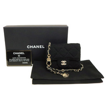 （新品・未使用品）シャネル CHANEL ミニミニ マトラッセ チェーン ショルダー ポーチ ベルトバッグ コットン レザー ブラック 黒 AP2623_画像2