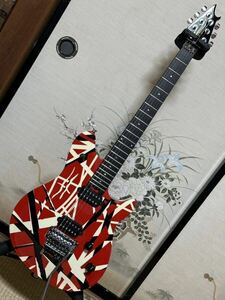 EVH Wolfgang Special Ebony Fingerboard Red Black and White Stripes