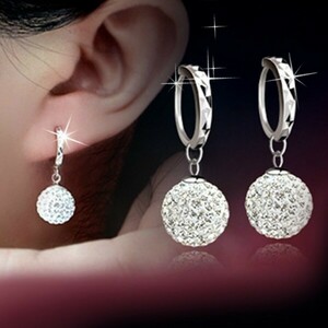 [ limited time free shipping!! now only 1 jpy start!!1 point limitation ] large grain crystal arch earrings C*B