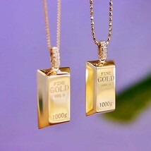 ⑥【国際配送】海外限定新品 ゴールド18KGP アクセサリーGold Plated 鍍金 チェーン ネックレス ペンダント メンズ 9.2mm×20mm プレゼント_画像4