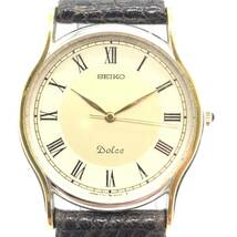 1円スタート SEIKO セイコー DOLCE ドルチェ 7741-6030 稼働品 QZ クオーツ 腕時計 時計 3針 現状品 ラウンド コンビ_画像3