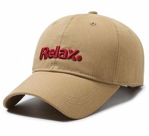 新品★デザインキャップ　Relax　ライトブラウン★特価　