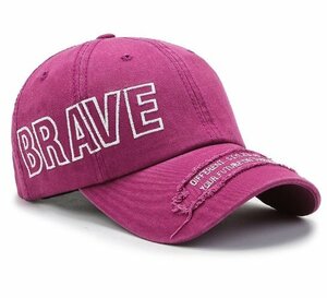 新品★ダメージ加工キャップBRAVE パープル　★特価　