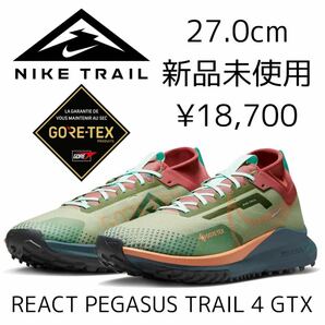 GORE-TEX 27.0cm 新品 NIKE REACT PEGASUS TRAIL 4 GTX リアクト ペガサス トレイル ゴアテックス トレランシューズ トレイルランニングの画像1
